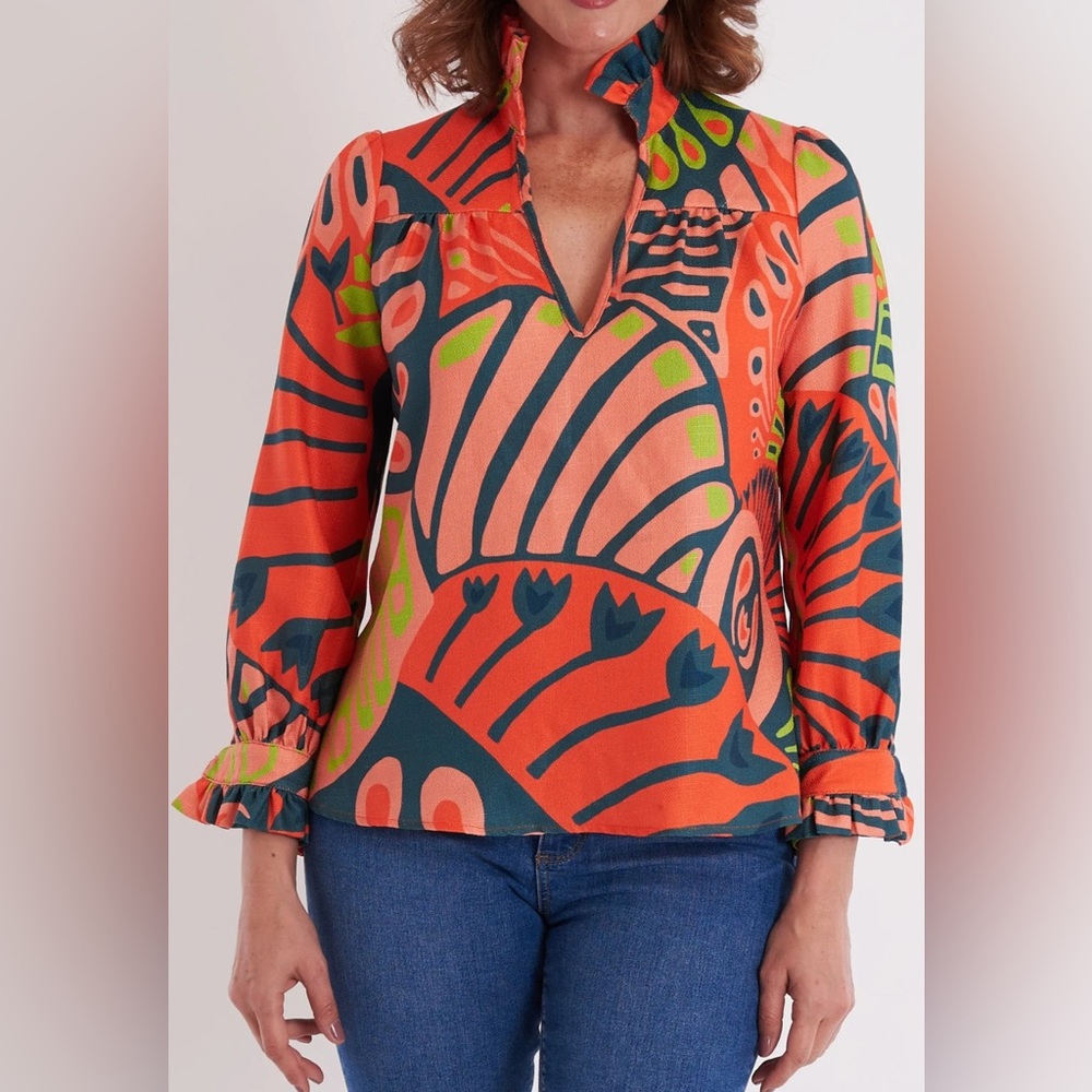 CK Bradley Aspen Blouse, Paddle Pumpkin , Small